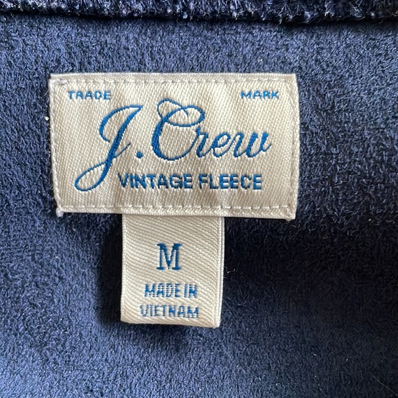 J. Crew Vintage Fleece Teddy Cropped Sweatshirt - NAVY - Picture 6 of 6
